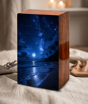 Starry Night Urn For Human Ashes - Beach Memorial Urns For Male and Female