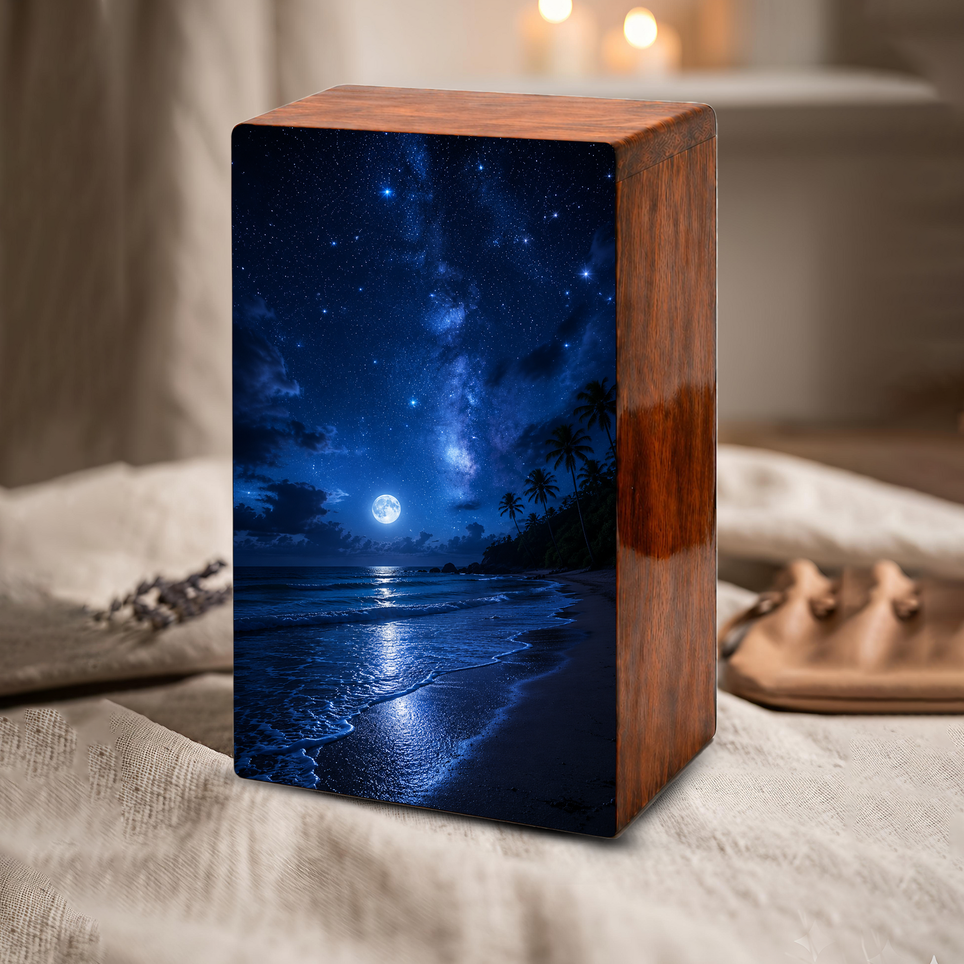Starry Night Urn For Human Ashes - Beach Memorial Urns For Male and Female