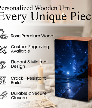 Starry Night Urn For Human Ashes - Beach Memorial Urns For Male and Female