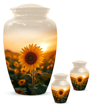 Sunflower Urn for Ashes - Personalized Sunset Memorial for Mom | Custom Funeral Urns for Mother