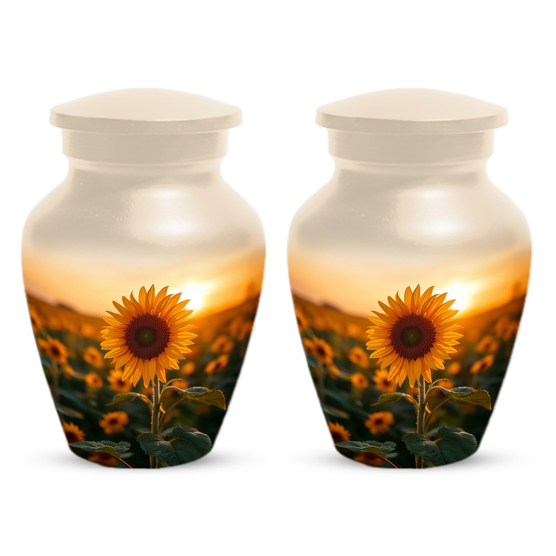 Sunflower Urn for Ashes - Personalized Sunset Memorial for Mom | Custom Funeral Urns for Mother