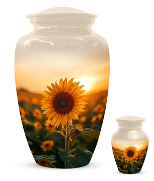 Sunflower Urn for Ashes - Personalized Sunset Memorial for Mom | Custom Funeral Urns for Mother