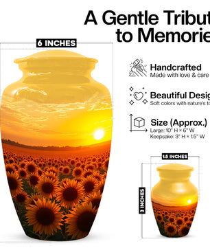 Sunflower Urn for Mom – Custom Sunflower Cremation Urn for Ashes