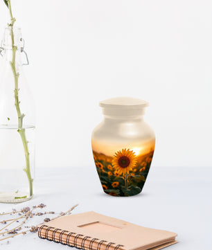 Sunflower Urn for Ashes - Personalized Sunset Memorial for Mom | Custom Funeral Urns for Mother