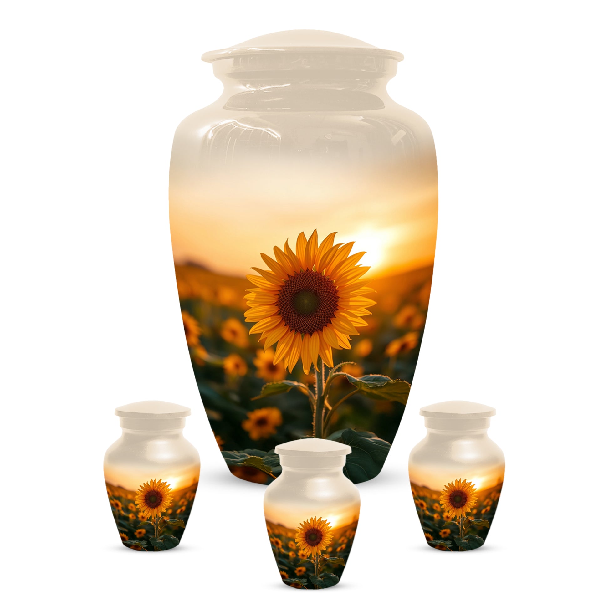 Sunflower Urn for Ashes - Personalized Sunset Memorial for Mom | Custom Funeral Urns for Mother