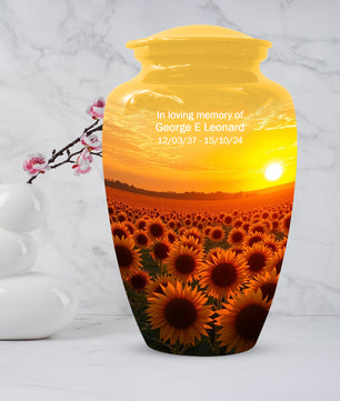 Sunflower Urn for Mom – Custom Sunflower Cremation Urn for Ashes