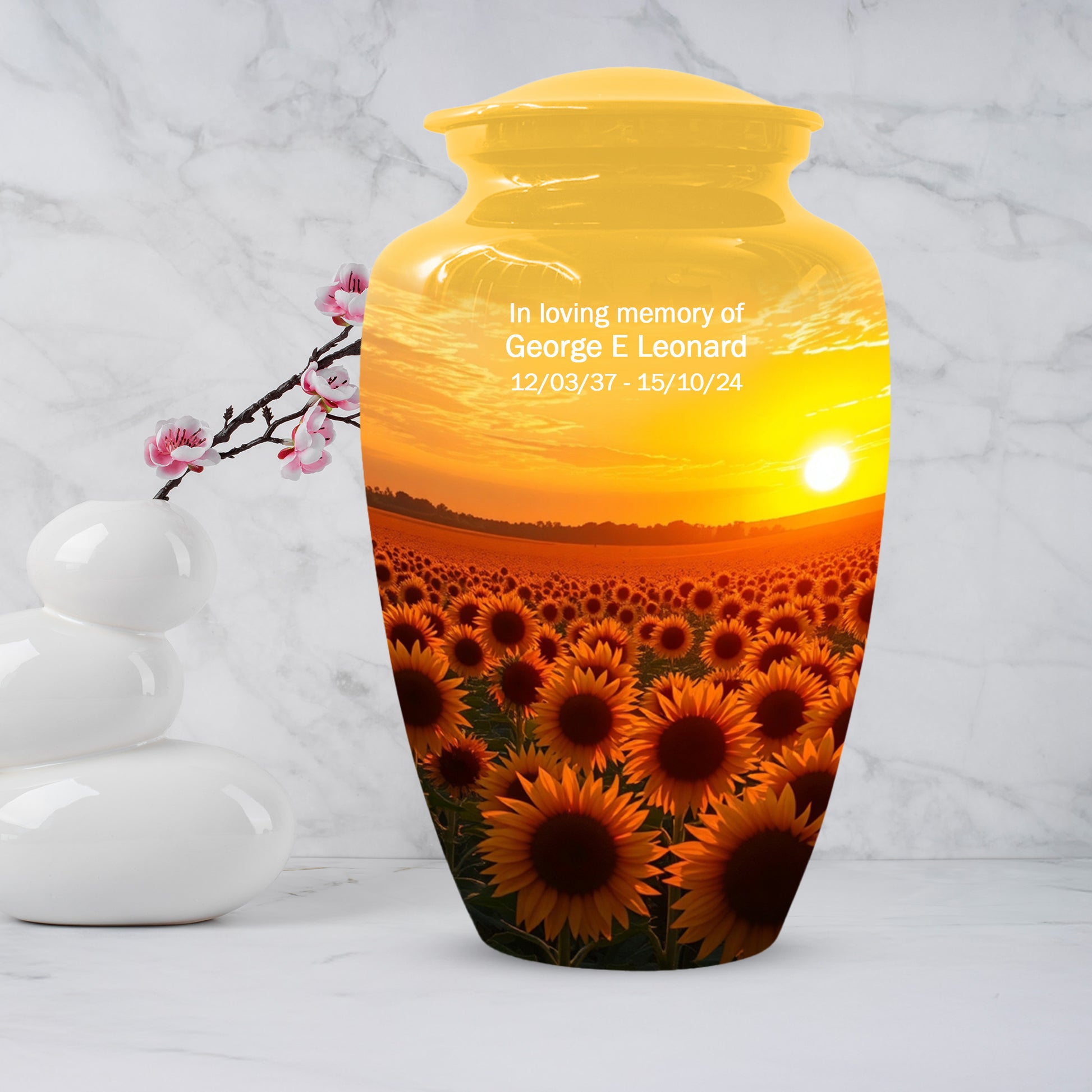 Sunflower Urn for Mom – Custom Sunflower Cremation Urn for Ashes