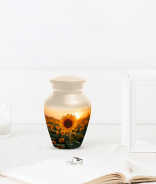 Sunflower Urn for Ashes - Personalized Sunset Memorial for Mom | Custom Funeral Urns for Mother