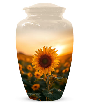 Sunflower Urn for Ashes - Personalized Sunset Memorial for Mom | Custom Funeral Urns for Mother