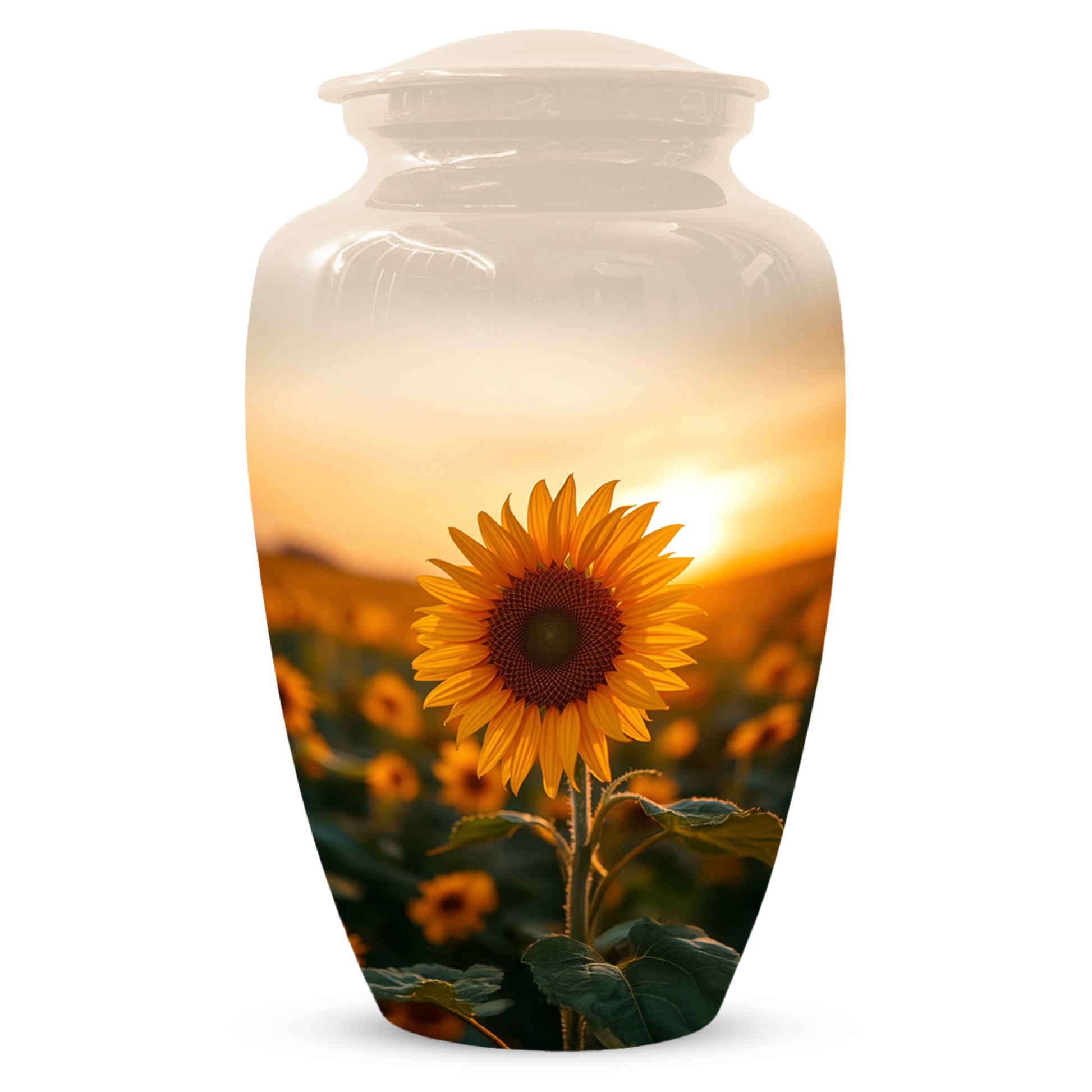 Sunflower Urn for Ashes - Personalized Sunset Memorial for Mom | Custom Funeral Urns for Mother