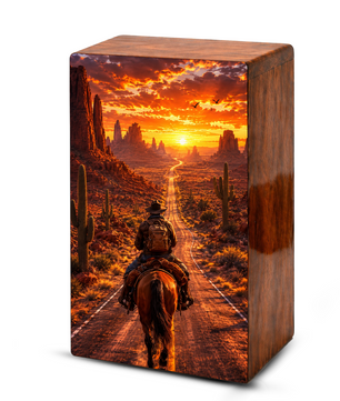 Cowboy Urn For Ashes Male - Cowboys Cremation Large Keepsake Urns For Dad