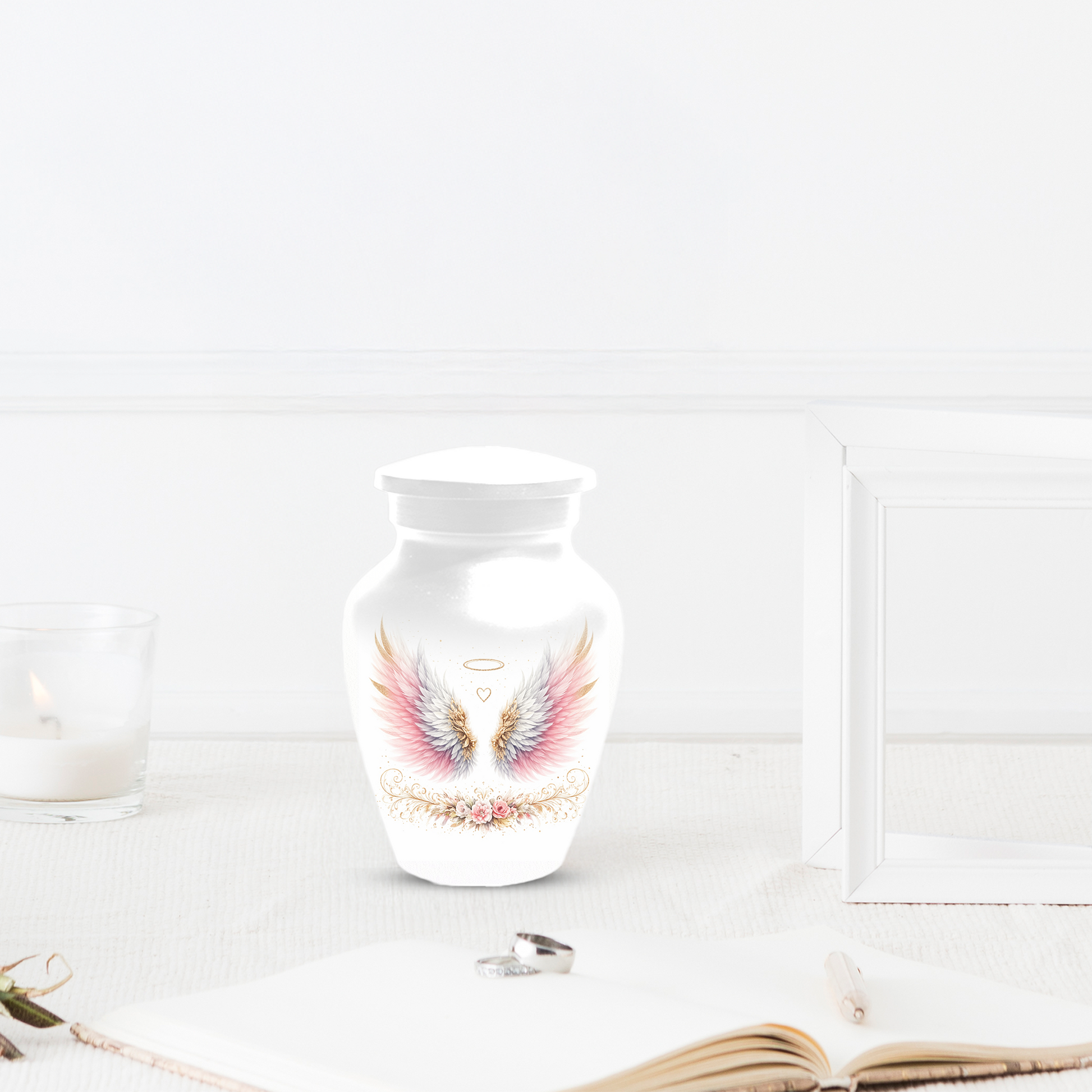 Personalized Angel Wings Cremation Urn for Human Ashes | Custom Adult Urn