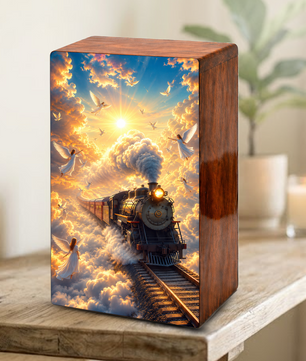 Train Urn For Human Ashes - Heavenly Guardian Angel Memorial Urns For Adults