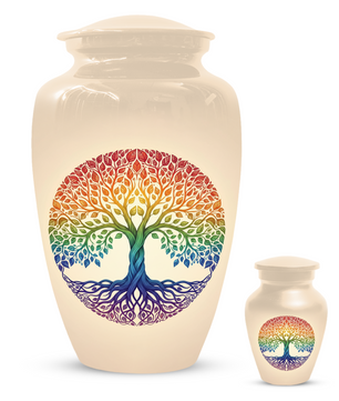 Rainbow Tree of Life Cremation Urns for Ashes –  Full Size Memorial Urn for Human Ashes,