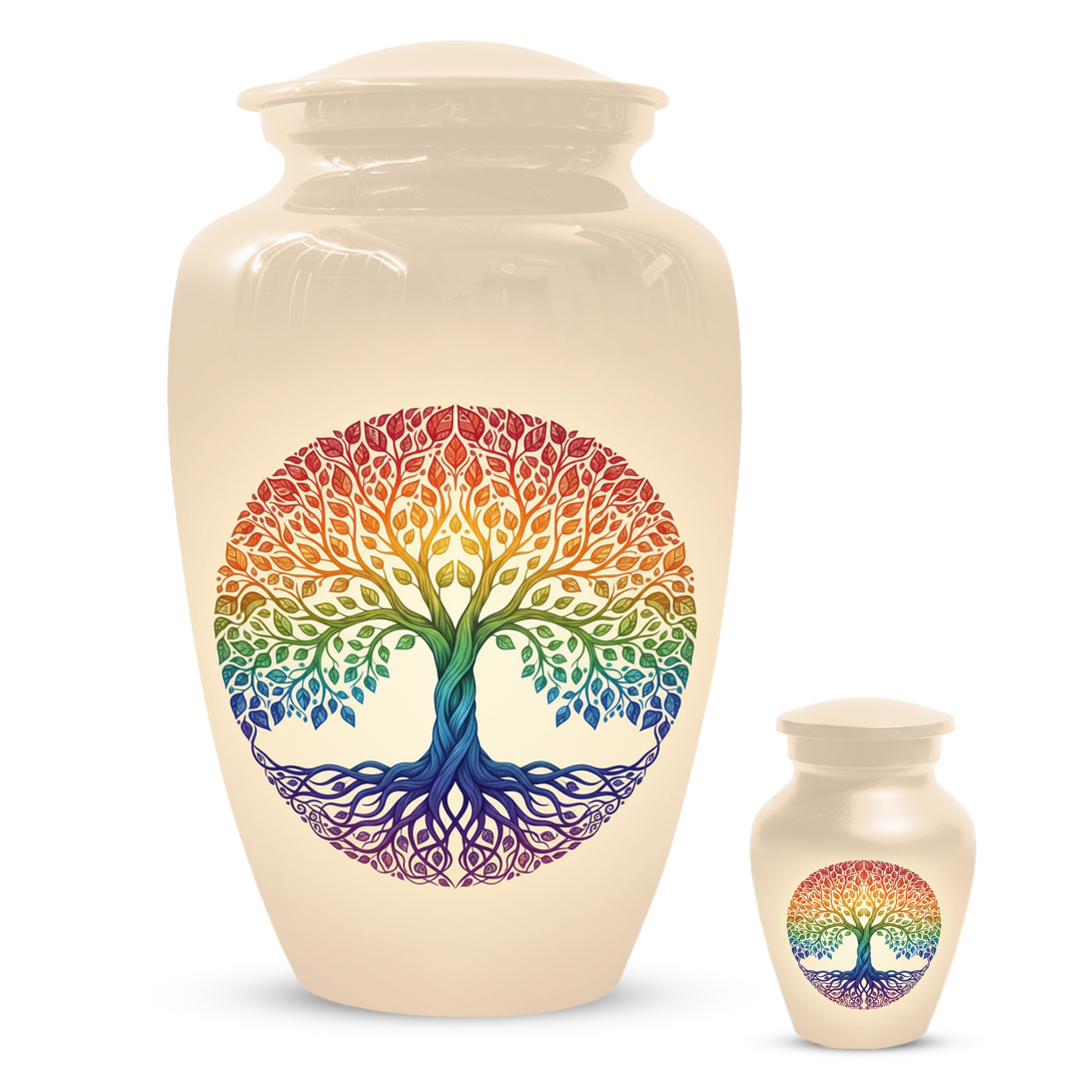 Rainbow Tree of Life Cremation Urns for Ashes –  Full Size Memorial Urn for Human Ashes,