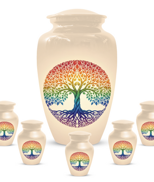 Rainbow Tree of Life Cremation Urns for Ashes –  Full Size Memorial Urn for Human Ashes,