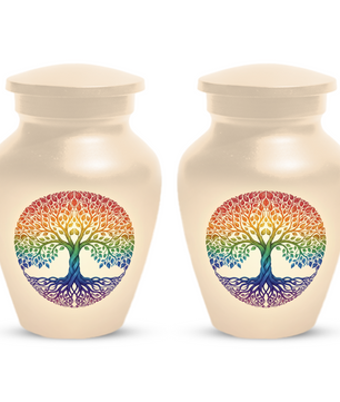 Rainbow Tree of Life Cremation Urns for Ashes –  Full Size Memorial Urn for Human Ashes,