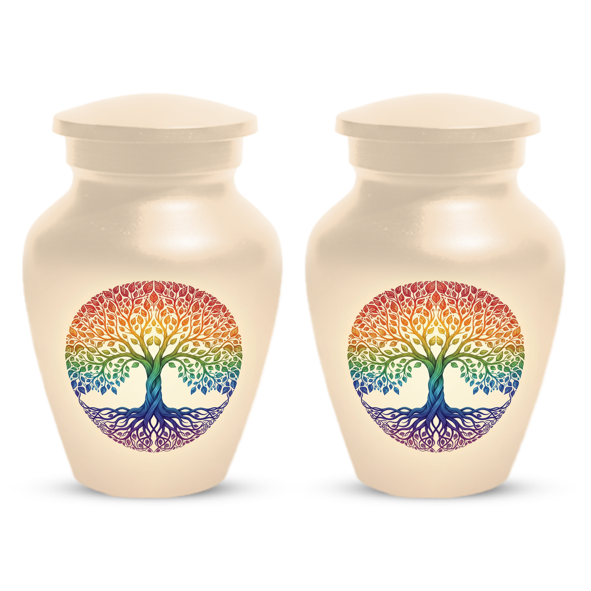 Rainbow Tree of Life Cremation Urns for Ashes –  Full Size Memorial Urn for Human Ashes,