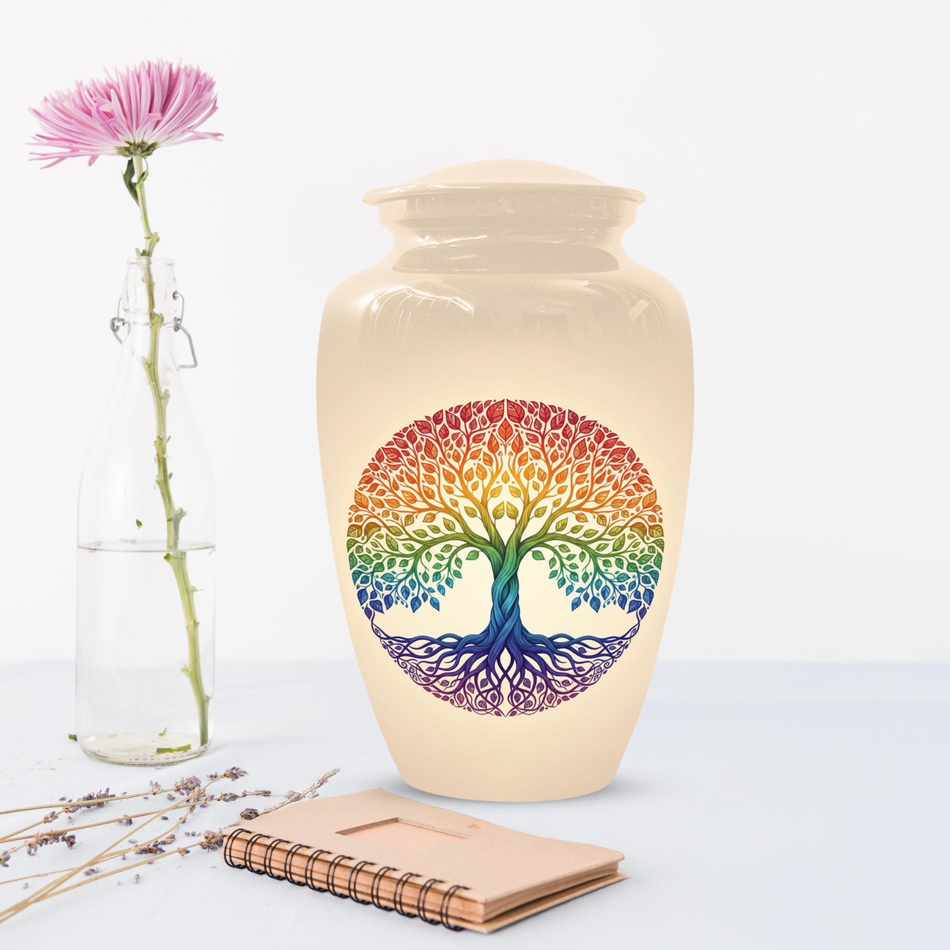 Rainbow Tree of Life Cremation Urns for Ashes –  Full Size Memorial Urn for Human Ashes,
