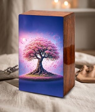 Music Note Tree Urn For Human Ashes - Personalized Pink Tree Keepsake Urns Box