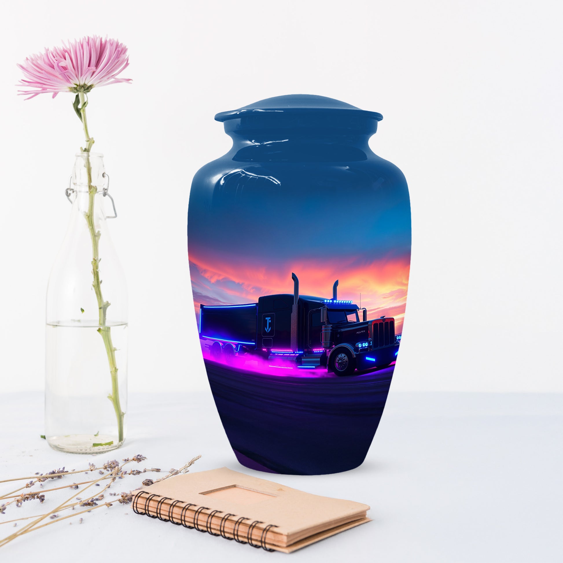 Personalized Semi Truck Urn for Dad – Custom Truck Driver Cremation Urns for Ashes
