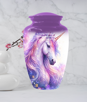 Unicorn Urn for Human Ashes, Custom Cremation Urn, Large Adult Memorial Urn