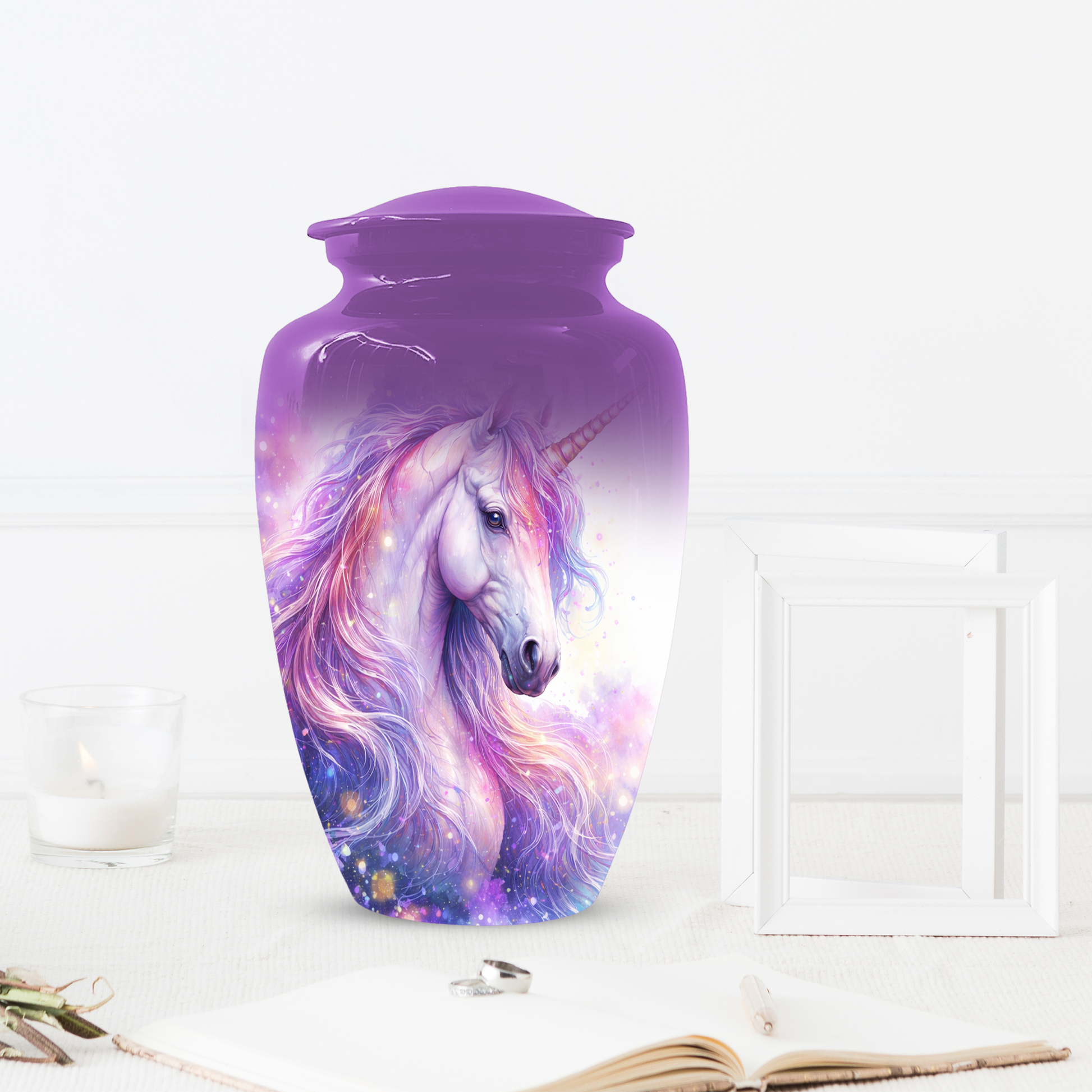 Unicorn Urn for Human Ashes, Custom Cremation Urn, Large Adult Memorial Urn