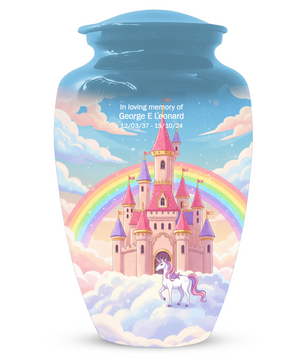 Unicorn Urn for Mom, Rainbow Cremation Urn, Custom Memorial Urn for Human Ashes,