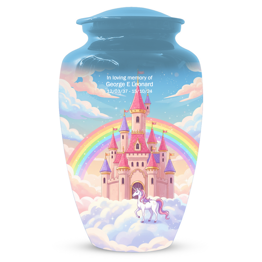 Unicorn Urn for Mom, Rainbow Cremation Urn, Custom Memorial Urn for Human Ashes,