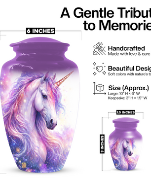 Unicorn Urn for Human Ashes, Custom Cremation Urn, Large Adult Memorial Urn