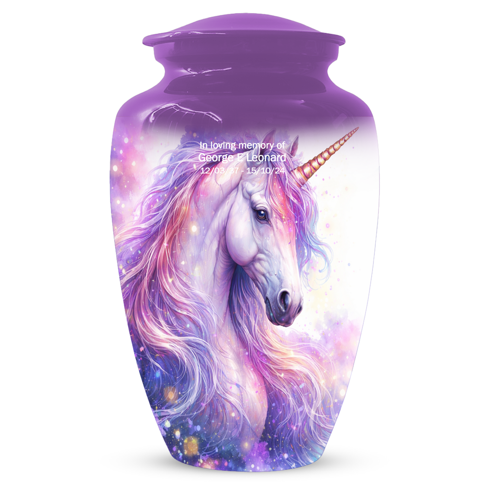 Unicorn Urn for Human Ashes, Custom Cremation Urn, Large Adult Memorial Urn