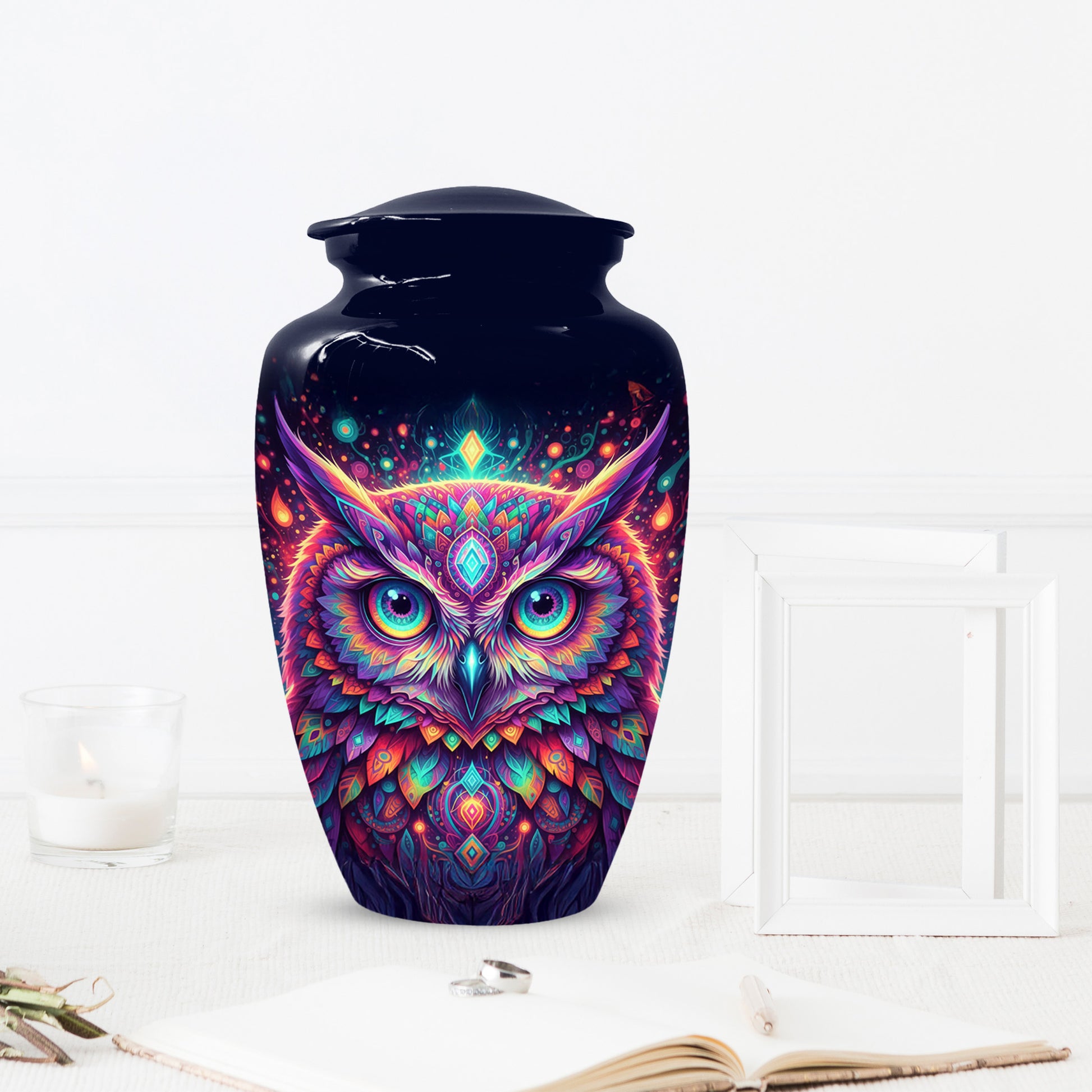 Owl Cremation Urn for Ashes – Custom Colorful Owl Memorial Urns for Mom& Dad -Women & Men