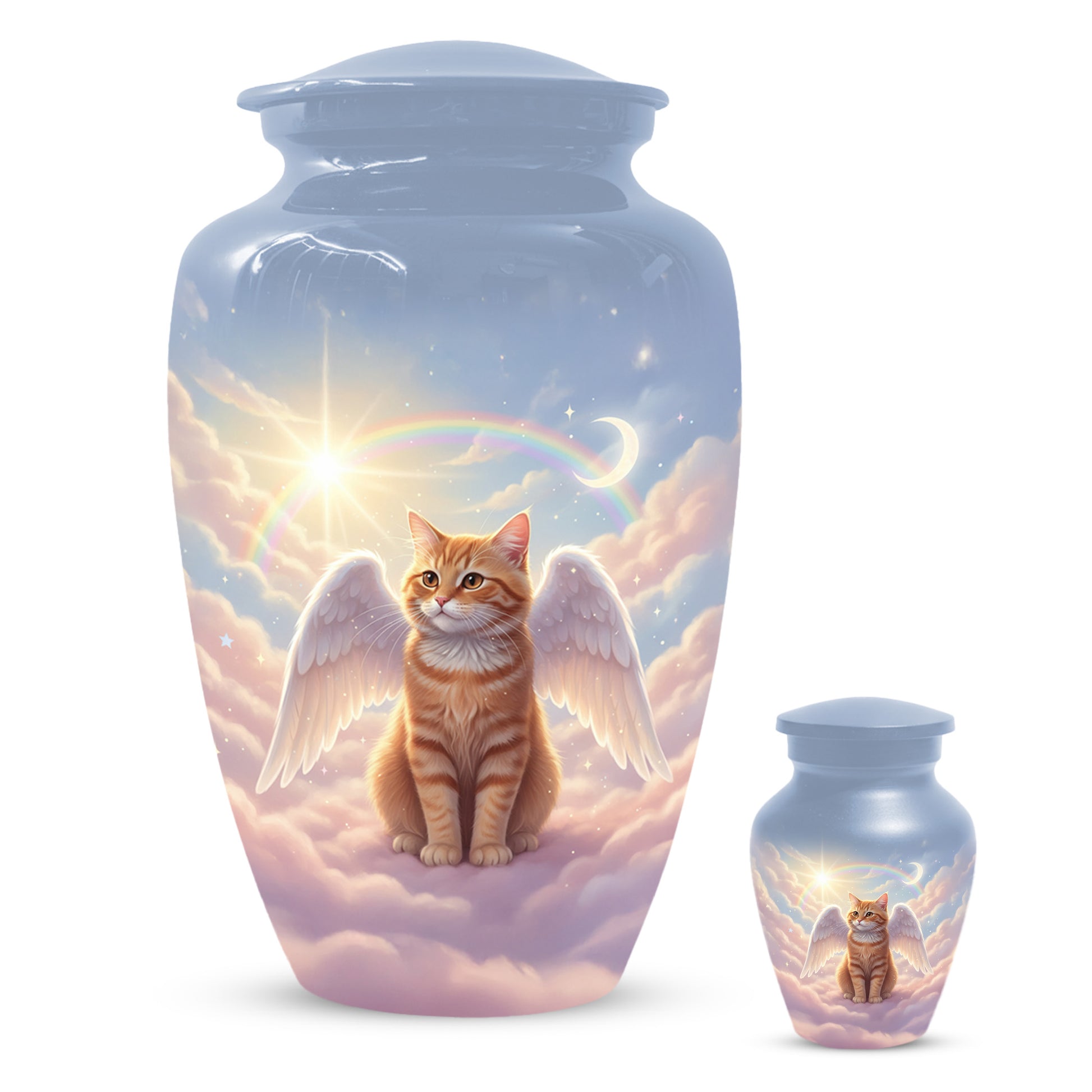 Cat Wing Urn for Adult Ashes | Angel Cat Cremation Urn & Memorial Urn