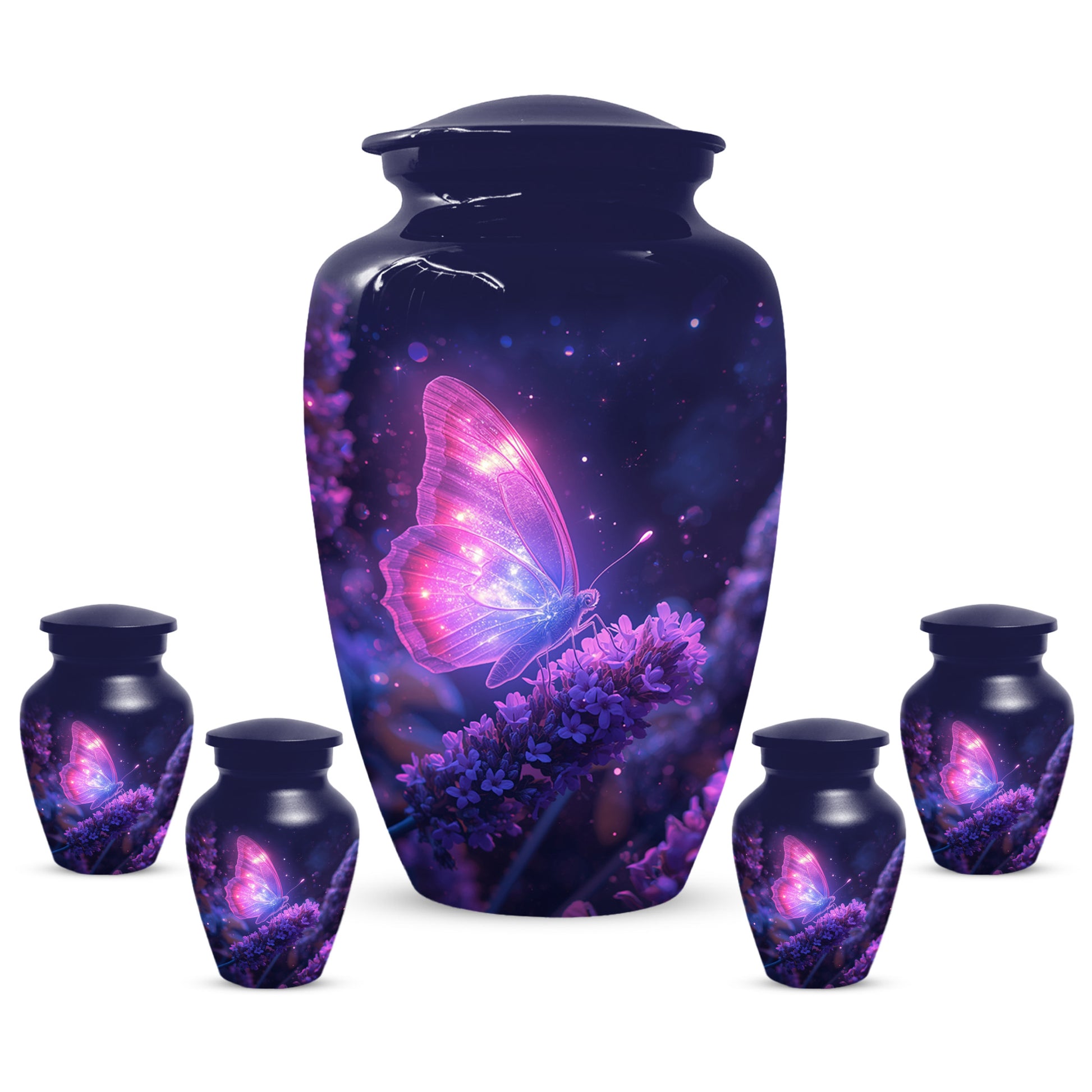 Purple Butterfly Urn for Human Ashes | Elegant Purple Butterfly Cremation Urn for Adult Ashes