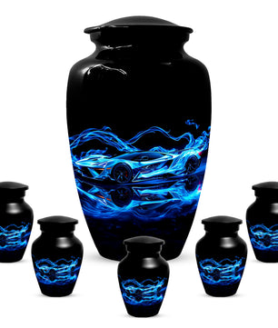 Blue Sports Car Urn for Dad – Custom Car Keepsake Urns for Human Ashes