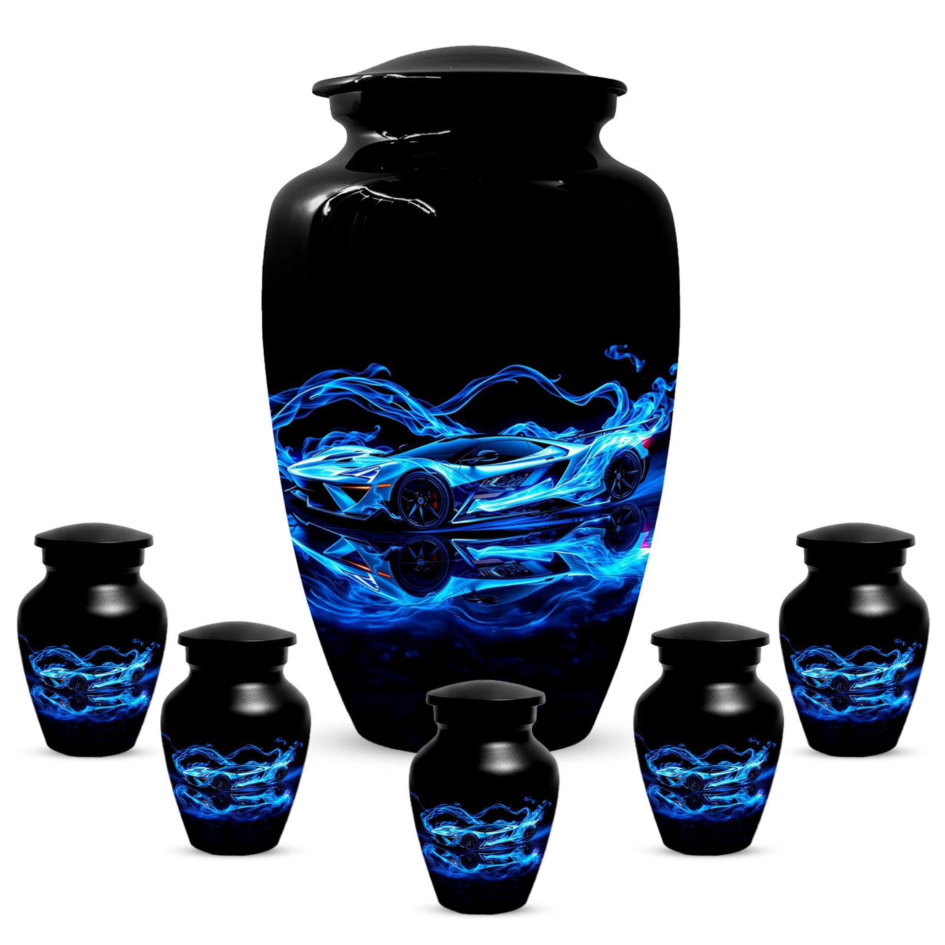 Blue Sports Car Urn for Dad – Custom Car Keepsake Urns for Human Ashes