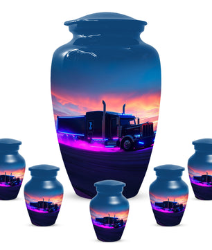 Personalized Semi Truck Urn for Dad – Custom Truck Driver Cremation Urns for Ashes