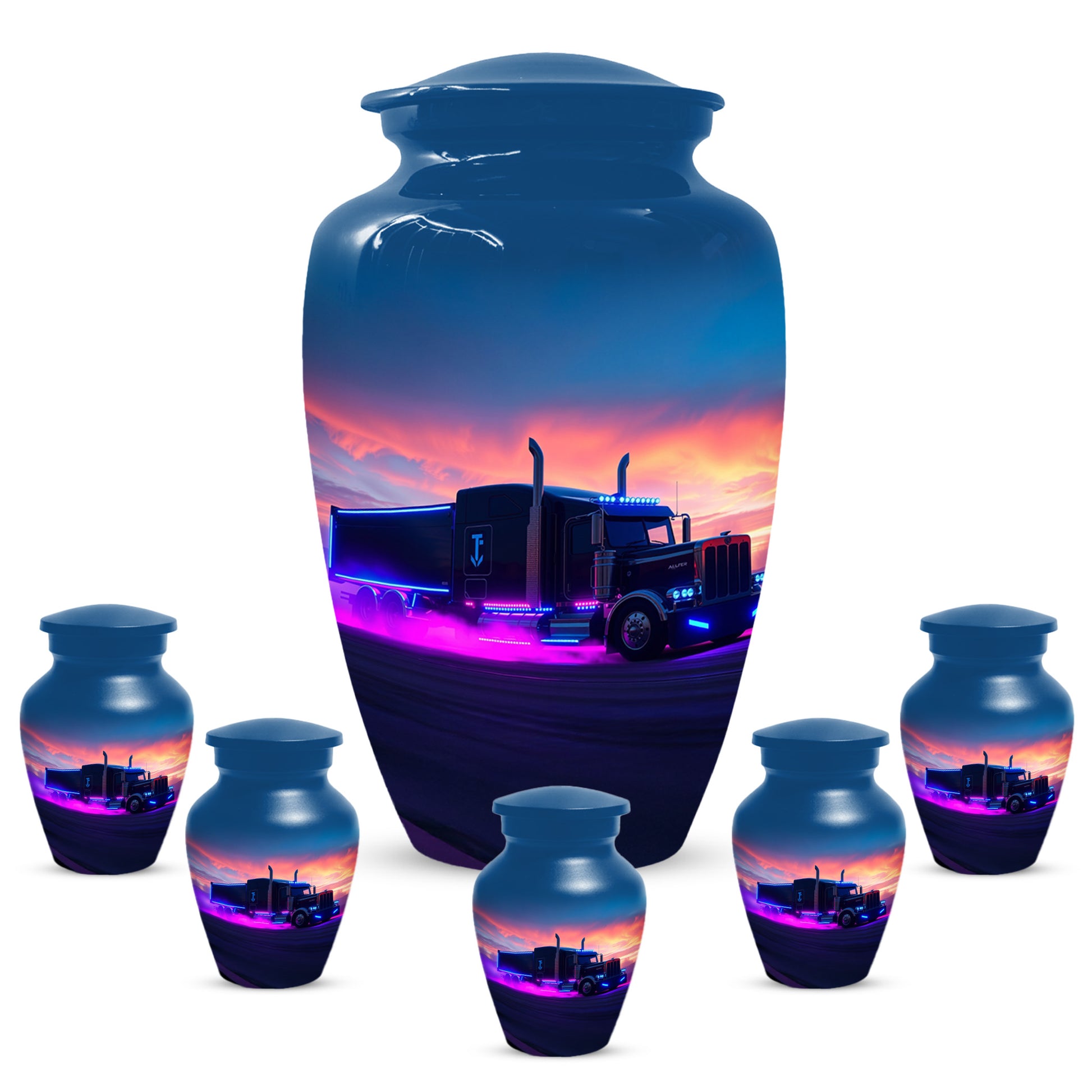 Personalized Semi Truck Urn for Dad – Custom Truck Driver Cremation Urns for Ashes