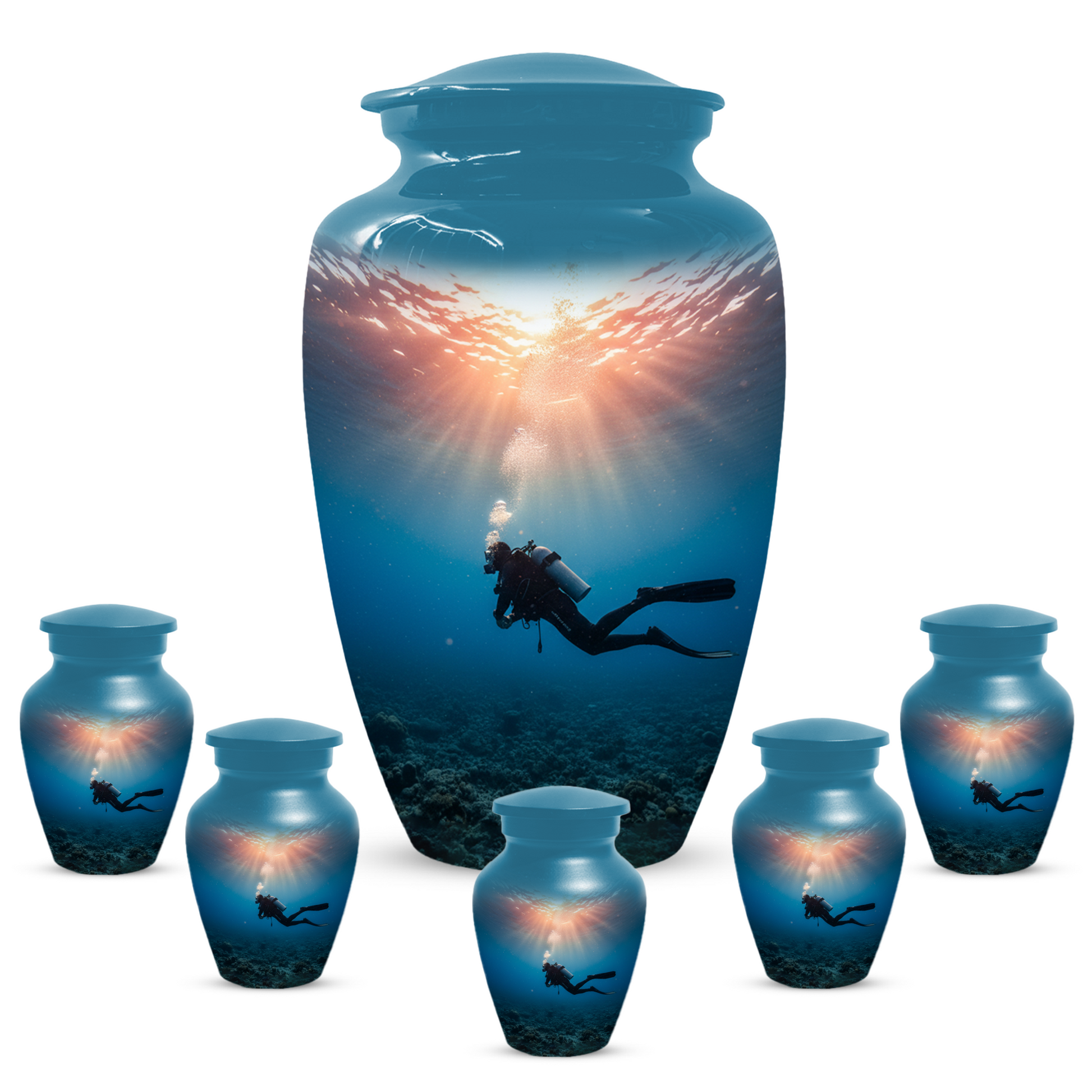 Personalized Scuba Diving Urn for Dad – Custom Diver Cremation Urns  for Male Ashes