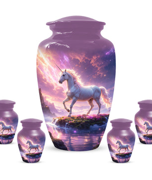 Personalized Unicorn Urn for Mom – Custom Fantasy Cremation Urn for Ashes