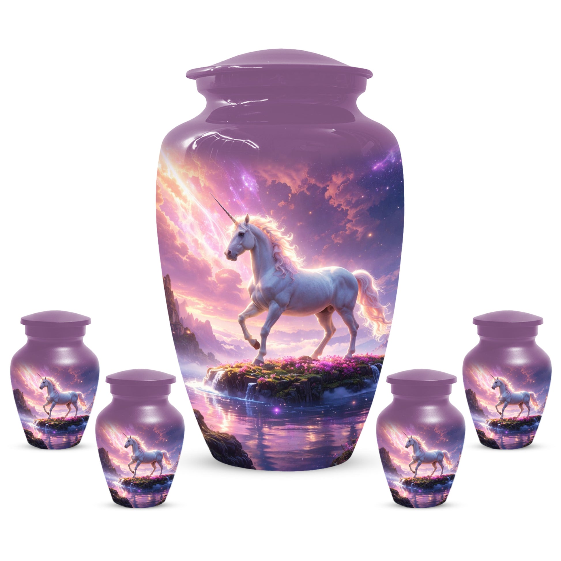 Personalized Unicorn Urn for Mom – Custom Fantasy Cremation Urn for Ashes