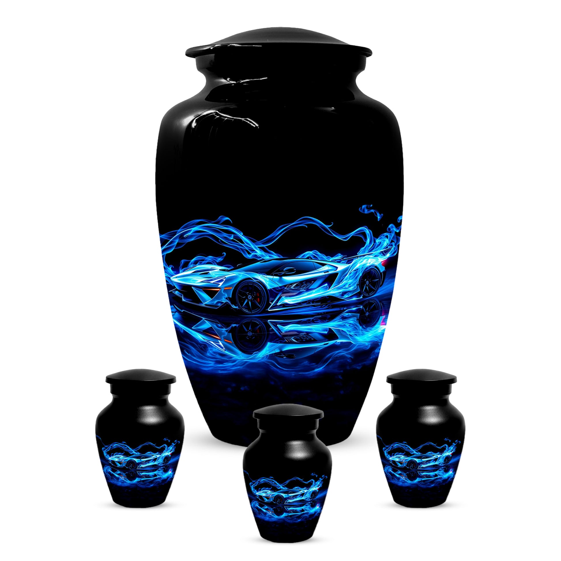 Blue Sports Car Urn for Dad – Custom Car Keepsake Urns for Human Ashes