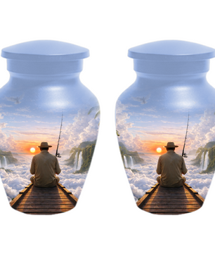 Fishing Memorial Urn for Human Ashes, Fisherman Cremation Urn