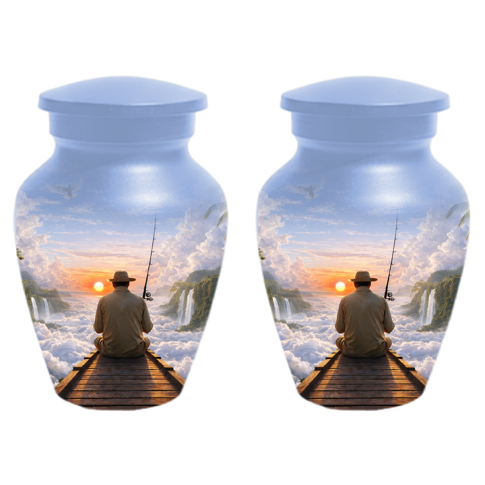Fishing Memorial Urn for Human Ashes, Fisherman Cremation Urn