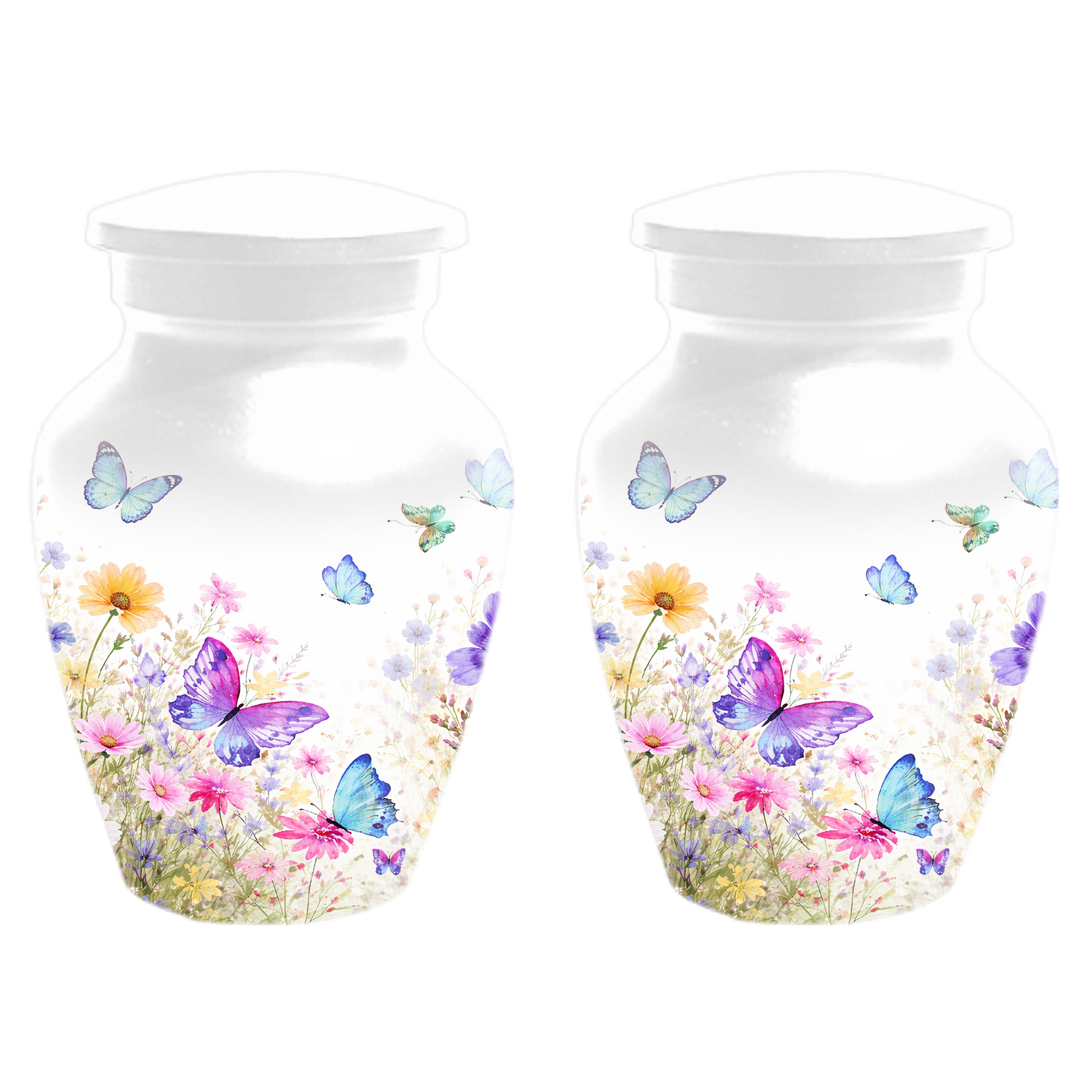 Butterfly Memorial Urn for Human Ashes, Custom Floral Cremation Urn, Butterfly Urn for Mom
