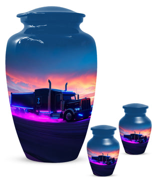 Personalized Semi Truck Urn for Dad – Custom Truck Driver Cremation Urns for Ashes