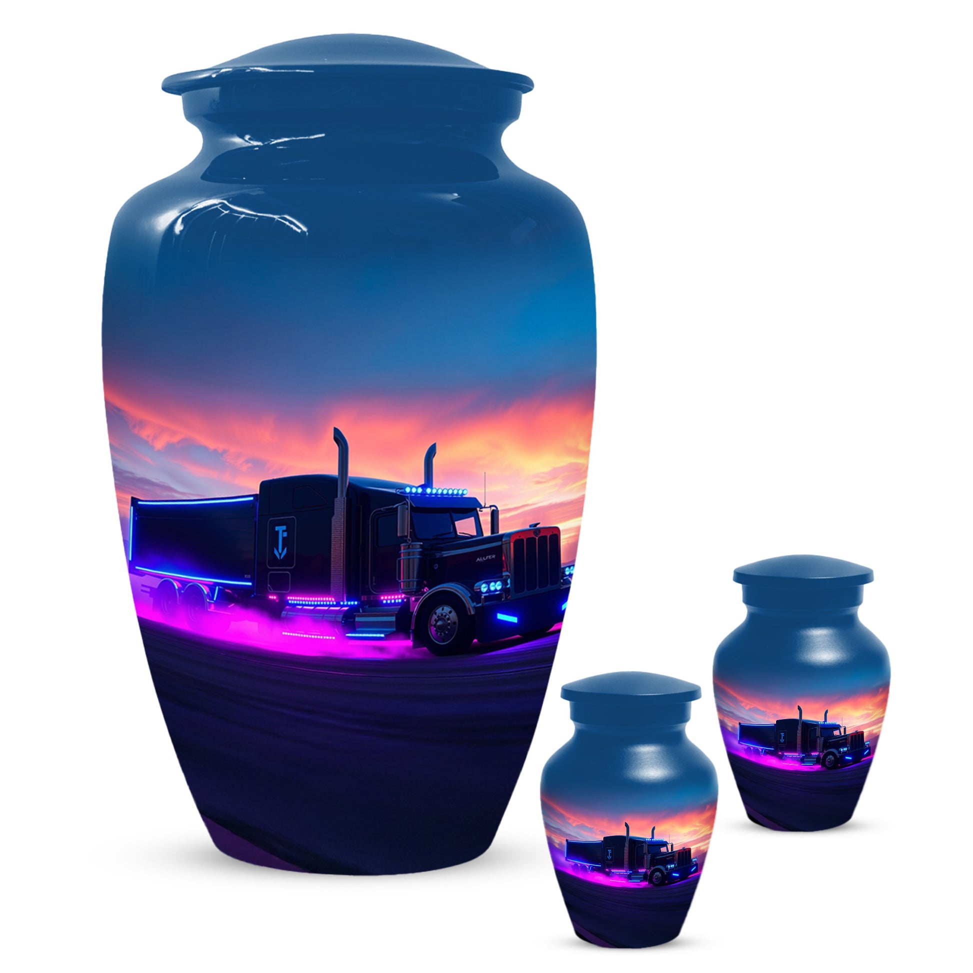 Personalized Semi Truck Urn for Dad – Custom Truck Driver Cremation Urns for Ashes