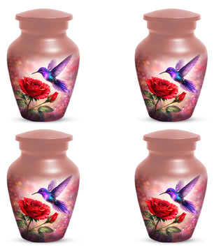 Personalized Hummingbird & Rose Urn for Mom – Custom Rose Cremation Urns for Ashes