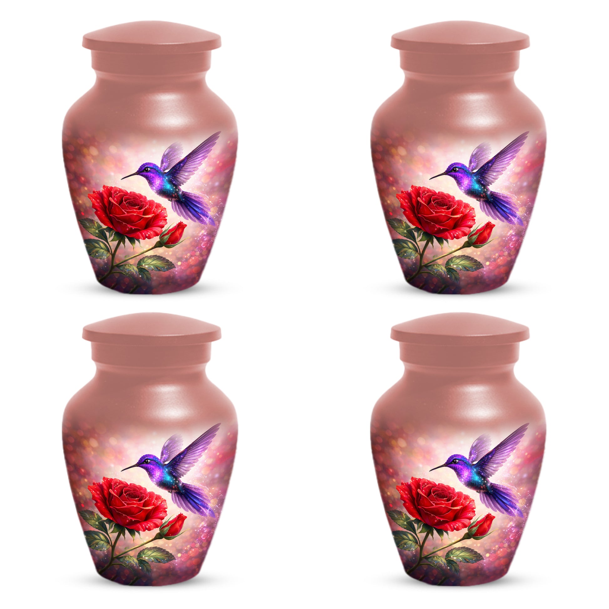 Personalized Hummingbird & Rose Urn for Mom – Custom Rose Cremation Urns for Ashes
