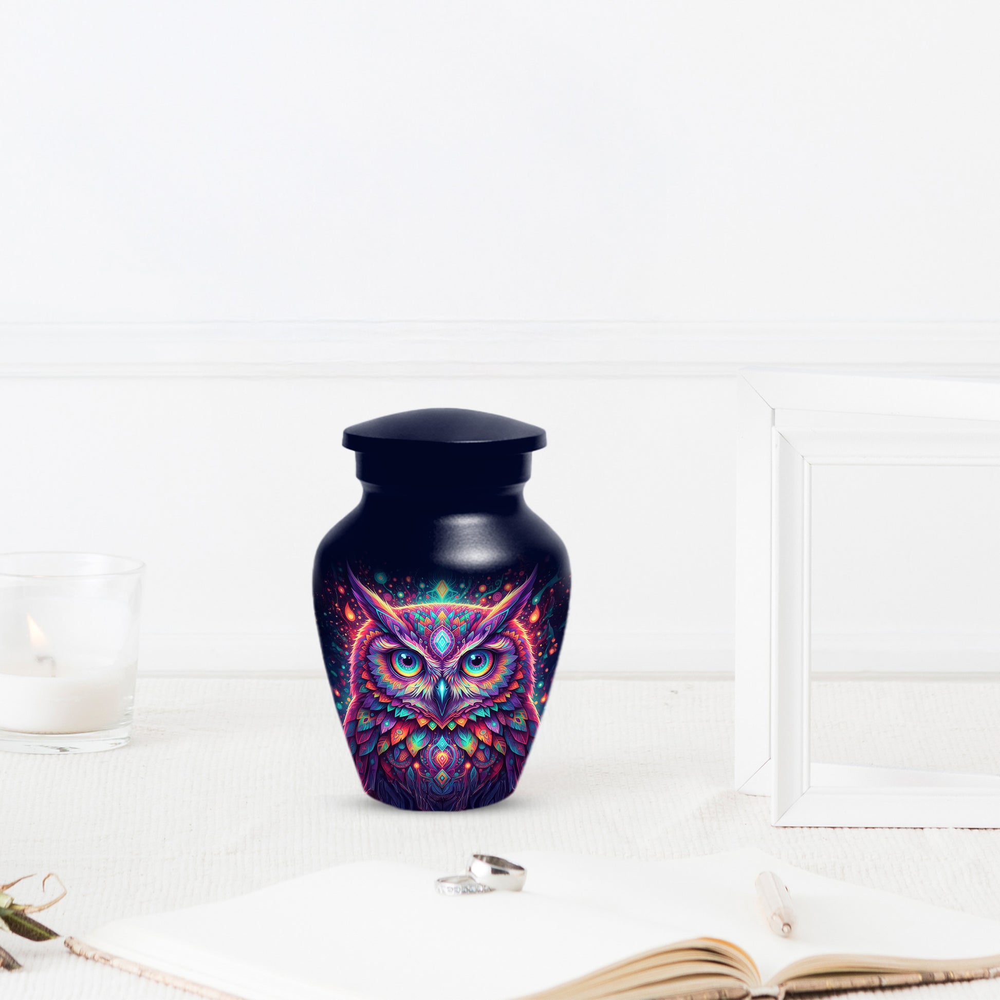 Owl Cremation Urn for Ashes – Custom Colorful Owl Memorial Urns for Mom& Dad -Women & Men